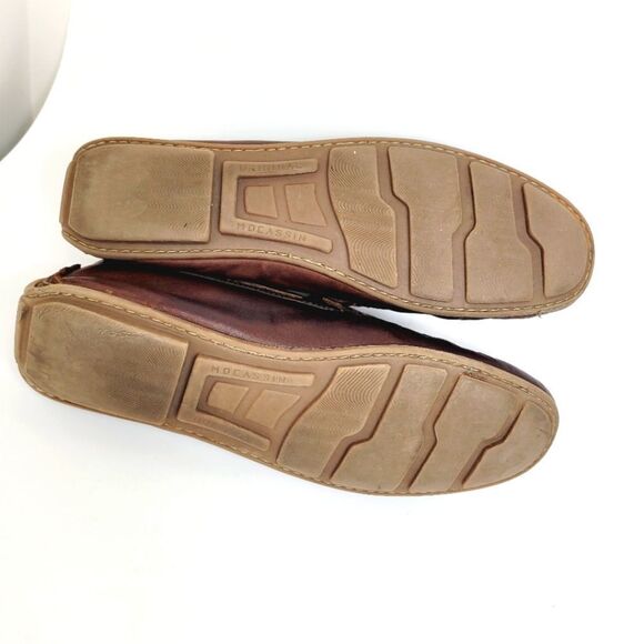 Mens Positano M. Gemi Leather Driving Moccasins Cognac Brown Size 10 - Picture 6 of 10